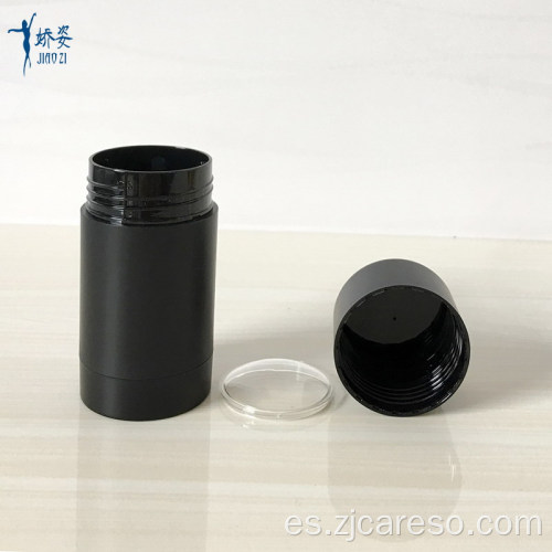 Envase de desodorante en barra vacío negro mate de 75 ml